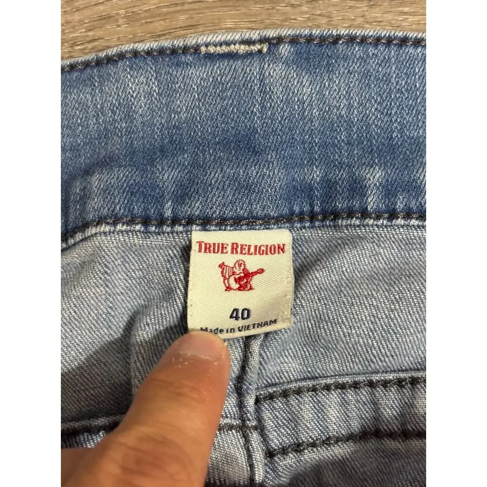 True Religion Light Wash Geno Relaxed Slim Jeans Retro Y2K Skater - Men’s 40x30